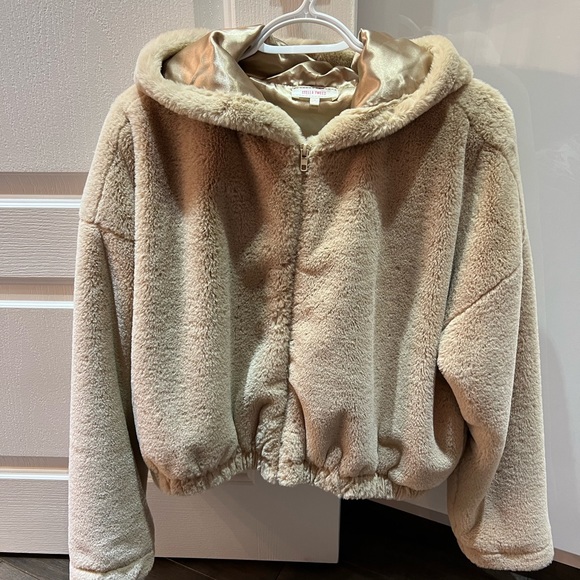 Beige fur zippy size M - Picture 1 of 2